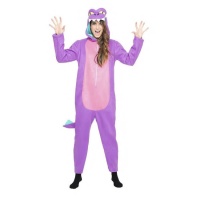 Costume da dinosauro viola e rosa per adulti