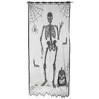 Decorazione per porta in pizzo nero con scheletro di 2,10 x 1,00 m