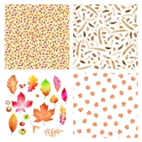 Set di carte da lucido con disegni di foglie e piume - Artemio - 4 fogli