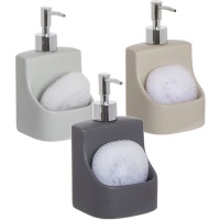 Dispenser sapone assortito con spugna da 7 x 6 x 17 cm - DCasa