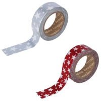 Washi tape stelle metalliche 10 m - 1 pz.