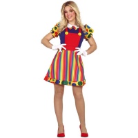 Costume da clown arcobaleno per donna