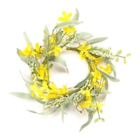 Corona decorativa per candela gialla da 20 cm