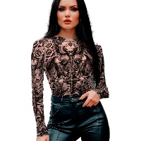 Body con tatuaggi teschio