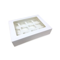 Scatola bianca 12 mini cupcake 24 x 16 x 7 cm - Sweetkolor