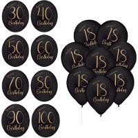 Palloncini in lattice Elegant Gold con numeri - 8 pezzi
