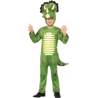 Costume da dinosauro Triceratopo verde per bambini