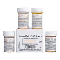 Set di coloranti in pasta concentrati metallizzati - Sugarflair - 4 unità