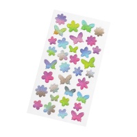 Etichette adesive 3D farfalle - 34 unità