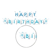 Ghirlanda Happy Birthday Snow Princess di 3 m