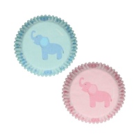 Capsule per cupcake Baby con elefante - FunCakes - 48 unità