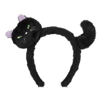 Fascia per capelli con gatto nero
