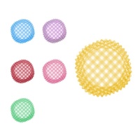Pirottini cupcake colori a scacchi 5,2 cm - Maxi Products - 50 unità