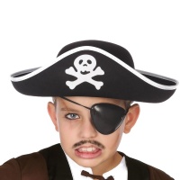 Cappello da pirata con teschio incrociato per bambini
