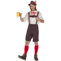 Costume da oktoberfest tedesco marrone per uomo
