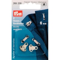 Ganci per pantaloni e gonne 6 mm placcati argento - Prym - 2 unità