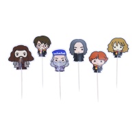 Picks per cupcake con personaggi di Harry Potter - 6 pezzi.