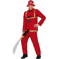 Costume da pompiere con tubo per uomo