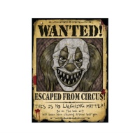 Poster Wanted Clown Killer da 38 x 28 cm