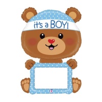 Palloncino orsetto It's a boy con lavagna personalizzabile 122 cm - Grabo