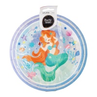 Piatti a tema Sirena con capelli rossi da 23 cm - 8 pezzi