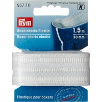 Nastro elastico bianco naturale da 3 cm per boxer - Prym - 1,5 m