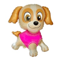 Palloncino a forma di cagnolino felice rosa da 79 x 76 cm