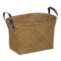 Portariviste ovale in rafia naturale 40 x 28 x 26 cm