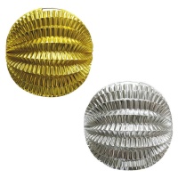 Lanterna sferica di carta metallizzata 22 cm - 1 pz.
