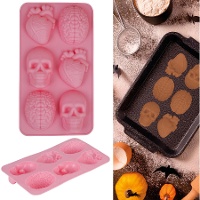 Stampo in silicone per figure di Halloween 28 x 16 cm - 6 cavità