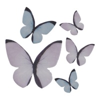 Cialde di farfalle assortite da 3 a 6 cm - Dekora - 79 pezzi