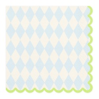 Tovaglioli a diamanti blu da 16,5 x 16,5 cm - 20 pezzi