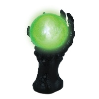 Mano con sfera di cristallo con LED