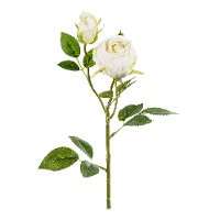 Rosa bianca artificiale decorativa alta 55 cm