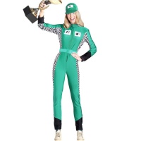 Costume da pilota verde per donna