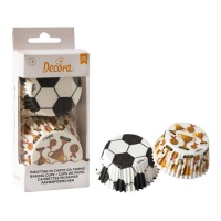 Capsule e trofei per cupcake con pallone da calcio - Decorare - 36 pz.