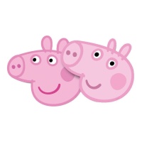 Maschere per feste di Peppa Pig - 6 pezzi.