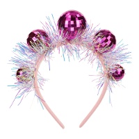 Fascia per Capelli Disco Rosa 17,5 cm