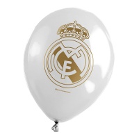 Palloncini in lattice del Real Madrid con stemma dorato - 6 unità
