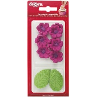 Figure di zucchero di fiori e foglie - Dekora - 13 pezzi
