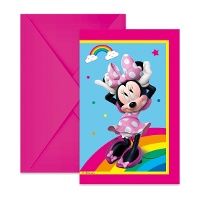 Inviti Minnie Arcobaleno - 6 pezzi