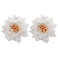 Ostie di fiori di loto bianchi di 7 cm - Dekora - 15 pezzi