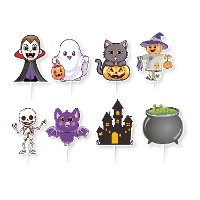 Picks per cupcakes assortiti di Halloween - Dekora - 16 pezzi