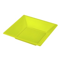 Piatti da 17 cm in plastica fondi colorati - 4 pezzi