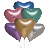 Palloncini in lattice cromato biodegradabile a forma di cuore da 30 cm - Palloncini Nordic - 6 pezzi