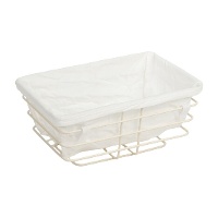 Cestino porta pane rettangolare 28 x 28 x 8 cm con base metallica
