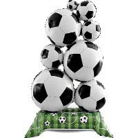 Pallone foil gigante a tema campo da calcio con base 1,50 x 0,83 m
