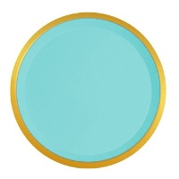 Piatti tondi con bordo dorato da 17 cm - 10 pezzi