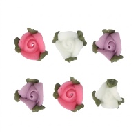Figure di zucchero di rose con foglie - FunCakes - 16 unità