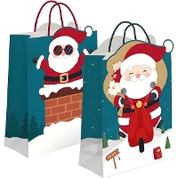 Sacchetto regalo 14 x 11,5 x 6,7 cm Babbo Natale - 1 pezzo